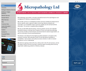 micropathology.net: Micropathology: Rapid Diagnosis for Clinical Microbiology & Virology, DNA Paternity Testing, Forensic Genetics Work
Micropathology Ltd provides a clinically supported service for the rapid diagnosis and management of infectious and genetic disease, DNA paternity testing, a forensic genetics service and undertakes biomedical research on human and veterinary pathology.