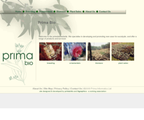 primabio.co.uk: Prima Bio - eucalyptus specialists - promoting new uses for eucalypts
Eucalyptus specialists; promoting new uses for eucalypts via plant breeding and biomass; based in Kent, UK