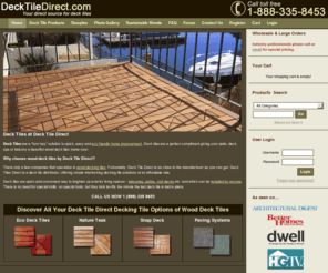 decktiledirect.com: Deck Tiles At Deck Tile Direct, Easy To Install Deck Tile Systems Of Wood Deck Tiles.
Deck Tiles at Deck Tile Direct are the eco friendly and financially viable solution to your decking needs using Wood Deck Tiles. We are the exclusive manufacturers and distributors of Deck Tiles in North America, call us now for a free sample and quick deck tile quote.