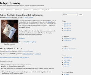 indepthl.com: Indepth Learning
Web content mangement and learning services.