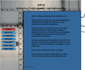 adcalinc.com: AdCal Inc. Home Page
Specialty Coater and Laminations