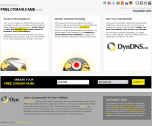 ath.cx: Free Domain Name with DynDNS.com
Create a free domain name today! We provide a static name for your dynamic IP to allow constant access to your devices and files.