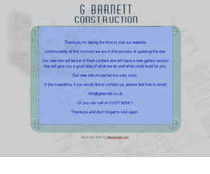 gbarnett.co.uk: G Barnett Constructions...Residential Property Developers & Extension Spcialists
G Barnett Construction, Residential Property Developers and Extension specialist based in Brentwood, Shenfield and Billericay, Essex. Building,  Consulting and design services from a brick wall to a complete house.