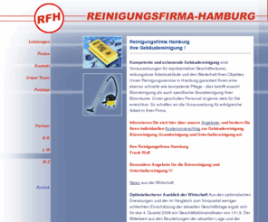 reinigungsfirma-hamburg.de: Reinigungsfirma HAMBURG - Gebäudereinigung Büroreinigung Reinigungsservice
<Willkommen bei Ihrer Reinigungsfirma HAMBURG - Gebäudereinigung, Reinigungsservice Hamburg,  Büroreinigung, Grundreinigung und vieles mehr...