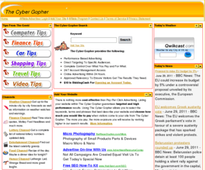 thecybergopher.com: The Cyber Gopher - Search - Shopping and more...
The Cyber Gopher gives you the best search results and keyword bidding.