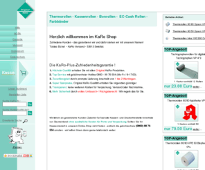 karo.de: KaRo Versand:   Thermorollen - Kassenrollen - Bonrollen -  EC-Cash Rollen - Farbbänder
KaRo Versand:   Thermorollen - Kassenrollen - Bonrollen -  EC-Cash Rollen - Farbbänder