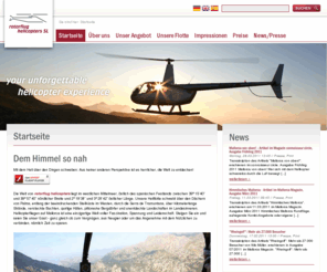 rotorflug.info: Startseite: rotorflug helicopters SL
rotorflug helicopters SL bietet Hubschrauber Rundflüge, Filmflüge, Fotoflüge, VIP-Shuttle und Ausbildung zum Privathubschrauberpiloten (PHPL) auf Mallorca.