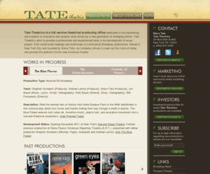 tatetheatrics.com: Tate Theatrics | Steve Tate: Theatre Producer Broadway Off-Broadway
Tate Theatrics, founded by Steve Tate, is a New York based full service theatre producing office dedicated to the production of Broadway and Off-Broadway shows.