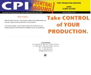 centralize-it.com: Central Productions International Group LTD.
DUBBING Dubbing dubbing RUSSIAN Russian russian Language LANGUAGE language Film FILM film recording RECORDING Recording ADR adr Adr Mixing MIXING mixing editing EDITING Editing Audio AUDIO audio DOLBY dolby Dolby Studio STUDIO studio POST Post post CONSULTING Consulting consulting original production Solid State Logic T.C. Electronic 6000 SSL Omnimix OMNIMIX Neumann Akai ProTools Dubbers Japanese Polish Czech Slovak Hungarian Russian Radio Shanson Avto AvtoRadio Club Betacam SP Sony VVTR DRONGO Moulin Rouge X-Men DareDevil Dare Devil Big Mommas Momma's House Climb DVD dvd 5.1 digital SR XP LCRS quality musical localization production