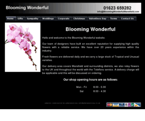 bloomingwonderfulmansfield.com: Blooming Wonderful Florist Home Page
Blooming Wonderful florist based in Mansfield Nottinghamshire providing suberb flowers and flower arrangements created by professional staff