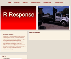 rresponse.org: R RESPONSE
Dallas, Fort Worth, DFW, Street sweeping, Highway Sweeping, Street and highway Debris removal, Construction sites, General & road construction sweeping, Pre-pave sweeping, Special event sweeping & cleanup, Backpack blower service, Parking lot sweeping!