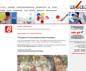 lemmen.info: Lemmen GmbH - Lemmen
Malermeisterbetrieb Lemmen Nürnberg, lizenzierter Fachbetrieb für Schimmelpilzbekämpfung, zertifizierter Fachbetrieb für Fassadenschutz