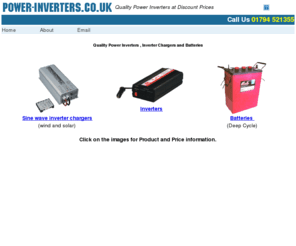 power-inverters.co.uk: Power-Inverters.co.uk - Power Inverters and power inverter accessories.
Quality Power Inverters, invert chargers, sine wave inverter chargers and deep cycle batteries supplied at discount prices.