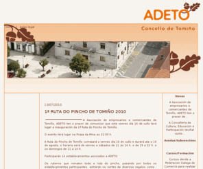 adeto.org: ADETO
La Asociacin de Autnomos de Comercio, Hostelera, Industria y de Centros Comerciales Abiertos de Tomio