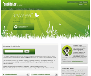 qualidator.net: Qualidator - website quality validation & monitoring - Tools
Qualidator tests a website for accessibility,  SEO (search engine optimization), usability and quality.