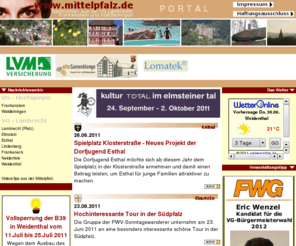 mittelpfalz.net: Mittelpfalz.de
Nachrichten-Portal der Verbandsgemeinden Hochspeyer und Lambrecht