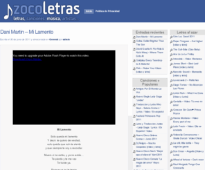 zocoletras.com: Zocoletras.com
Letras, canciones, musica, artistas…