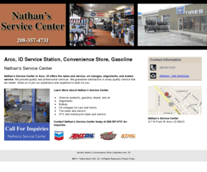 nathansservicecenter.com: Service Station | Convenience Store | Gasoline Arco, ID
Nathan's Service Center provides Service Stations, Brakes, Oil changes for cars and trucks  and Alignments to Arco, ID. Call 208-357-4731 for inquiries