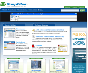 snappfiles.com: Snapfiles - freeware and shareware software downloads and reviews
Download freeware and shareware programs, fully reviewed and rated  by SnapFiles staff, and user opinions. Established in 1997