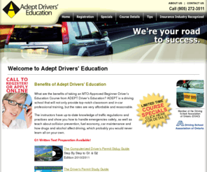 adeptdrivers.com: Adept Drivers' Education | Toronto | Ontario | Canada | Driving School and Instructor
Adept Drivers' Education in Toronto, Ontario offers Driving Instruction for Mississauga and the Greater Toronto Area