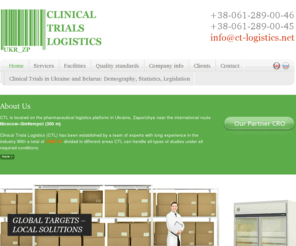 ct-logistic.net: Сlinical Trials Logistics Ukraine - clinical research, clinical trial. Customs clearance. Oncology Trials Ukraine
Clinical Trials Logistics Ukraine - clinical trials, clinical research, customs clearance. Clinical trial - oncology trials Ukraine. CTL is located on the pharmaceutical logistics platform in Ukraine