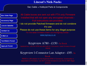 lincsat.co.uk: Lincsat Nick-Nacks
Lincsat's Nick-Nacks Eurovox PVR, EX1000, EX5100, EX7000, ex1100