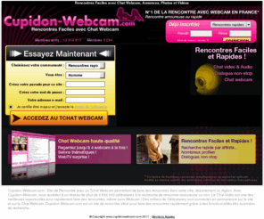 cupidonwebcam.com: Rencontre Webcam live avec Chat cam sur Cupidon-Webcam.com
Site de rencontre rapide et chat webcam avec plus de 8 millions de célibataires.