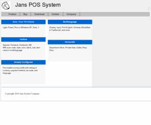 janspos.com: Retail POS System Jans's Product
Retail POS System Cashier 2010 for Department Store, Outlet, Private Sales.  Trial Download.