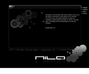 nilodesigns.com: Nilo Designs
Nilo Designs: Specializing in motion graphics.