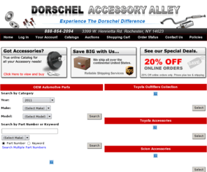 dorschelparts.net: Dorschel's Accessory Alley
We provide Genuine Toyota parts and Toyota accessories at great prices. Fast Easy secure online ordering and exceptional service. Dorschel Automotive is a famiy owned business for over 50 years, and is a name you can trust.  Enjoy The Dorschel Difference!