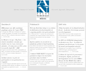 nieuwbourg.com: Philippe Nieuwbourg | CRM, ERP, Décisionnel | Informations et conseils en choix de progiciels
Philippe NIEUWBOURG est un analyste-journaliste indépendant spécialisé dans le domaine des technologies de l'information. Nous assistons nos clients dans le choix objectif et indépendant de...