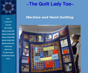 thequiltladytoo.com: Aunt Lissa  ~The Quilt Lady Too~
Custom Quilts, Machine Quilting, Hand Quilting,