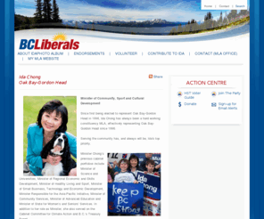 idachong.com: Ida Chong, Oak Bay-Gordon Head
The homepage of Ida Chong, MLA for Oak Bay-Gordon Head serving with Premier Gordon Campbell and the BC Liberal Team.