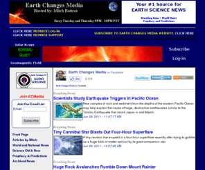 cosmicrainbook.com: Earth Changes Media - for the latest info on our changing earth.
The No. 1 news source for space weather and earth science. We cover all breaking news and research in the area of earthquakes, volcanoes, solar flares, comets, asteroids, the Sun-Earth connection, the Sun-Galactic connection. We also cover ancient text and their predictions and prophecy.