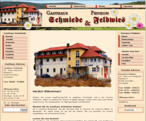 feldwies-schmiede.de: Gasthaus und Pension in Schmitten - Hunoldstal im Taunus - Startseite
Gasthaus SCHMIEDE und Pension FELDWIES in Schmitten - Hunoldstal im Taunus. Mit Biergarten, Billard und Kegelbahn - Startseite