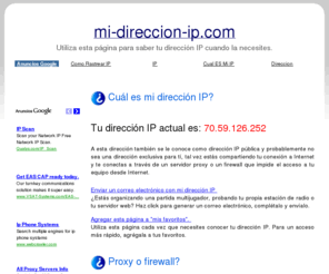 mi-direccion-ip.com: mi-direccion-ip.com - ¿Cuál es mi dirección IP?
Utiliza esta página para saber tu dirección IP cuando la necesites.