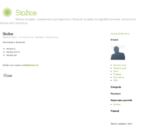 stozice.net: stozice - Stožice
Stožice na spletu - predstavite svojo dejavnost v Stožicah na spletu na najboljših domenah: stozice.com, stozice.net in stozice.si.