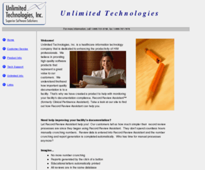 unlimitedtech.com: Ongoing Medical Record Reviews made easy
Information on Record Review Assistant for medical record reviews