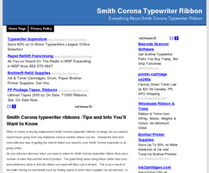 smithcoronatypewriterribbon.com: Smith Corona Typewriter Ribbon
All the Information You Would Like TO Know About Smith Corona Typewriter Ribbon