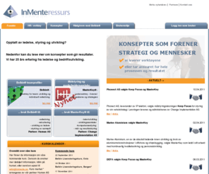 inmente.no: InMente - Home
Tjenester og verktøy fra InMente Ressurs. It-løsninger, personalutvikling, organisasjonsutvikling, ledertrening og teamutvikling. Starte som konsulent