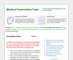 prescriptionpadsstore.com: Medical Prescription Pads
Medical prescription pads for RX prescriptions at the lowest pad prices nationwide.