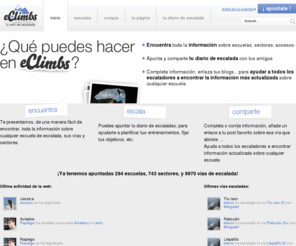 e-climbs.com: eClimbs: Tu wiki de escalada
Tu wiki de escalada. Encuentra toda la información sobre escuelas, sectores, accesos. Apunta y comparte tu diario de escalada con tus amigos