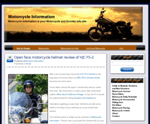 motorcycleinfo.org: Motorcycle Information
Motorcycle Information site for all Motorcycle and Scooter Info.  Motorcycle licenses and best motorcycle info