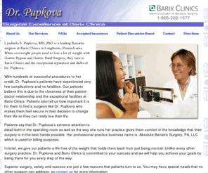 pupkova.net: Dr.Pupkova at Barix Clinics - Home
Dr.Pupkova at Barix Clinics - Bariatric Surgery for weight loss