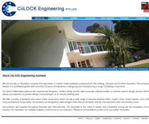 camlock.com.au: Camlock Engineering Australia - Custom engineered components for the building, transport and furniture industries - Camlock Engineering Australia
We are proudly an Australian company that specialises in custom made hardware components for the building, transport and furniture industries. The company director is a qualified engineer with more than 25 years of experience in designing and manufacturing a range of building products.