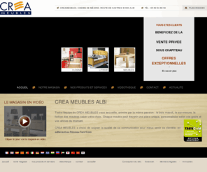 crea-meubles-albi.com: Meuble Albi - Fabrication, personnalisation, vente de meubles, cuisine, literie - Tarn - CREA MEUBLES
Créa meubles Albi: fabrication, personnalisation, vente de meubles dans le Tarn. Chaque meuble peut devenir une pièce unique. Dans l'harmonie du bois, du fer forgé et des couleurs.