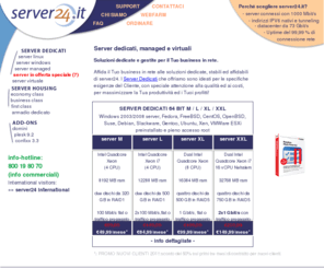 server-dedicati.net: Server24.it - server dedicati, hosting e managed server
server24 - Soluzioni housing con server dedicati, server hosting e server homing. Offerte gestite da tecnici professionali managed server. Scopri la potenza dei server dedicati con incubatec server24 a prezzi competitivi