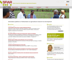 sfiar.ch: Swiss Forum for International Agricultural Research (SFIAR)
Information platform of Switzerland on agricultural research for development