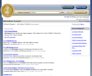 uscensus.org: First Place® - Your First Place on the Internet®
Search results for us census from First Place Metasearch.