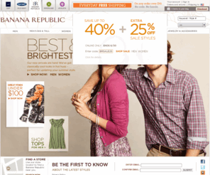 bananarep8blic.com: Apparel, Handbags, Shoes and Accessories for Women and Men | Free Shipping on $50 | Banana Republic
BananaRepublic.com offers modern, refined clothing for men and women, plus shoes and accessories. Now also offering the most sizes for Petites, Women's Tall and Men's Big and Tall styles, available only online. We offer what you want to wear to work.